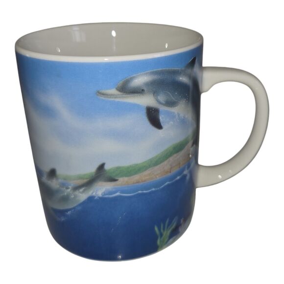 Lenox 1994 Tropical Retreat Fine Porcelain Mug Dolohin's‎ Paradise Collection - Picture 1 of 5